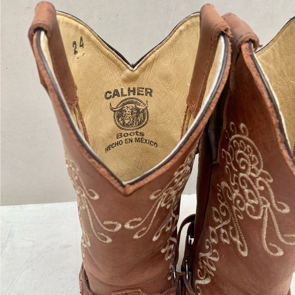 Boho cowboy boots.  Genuine leather - Picture 7 of 9